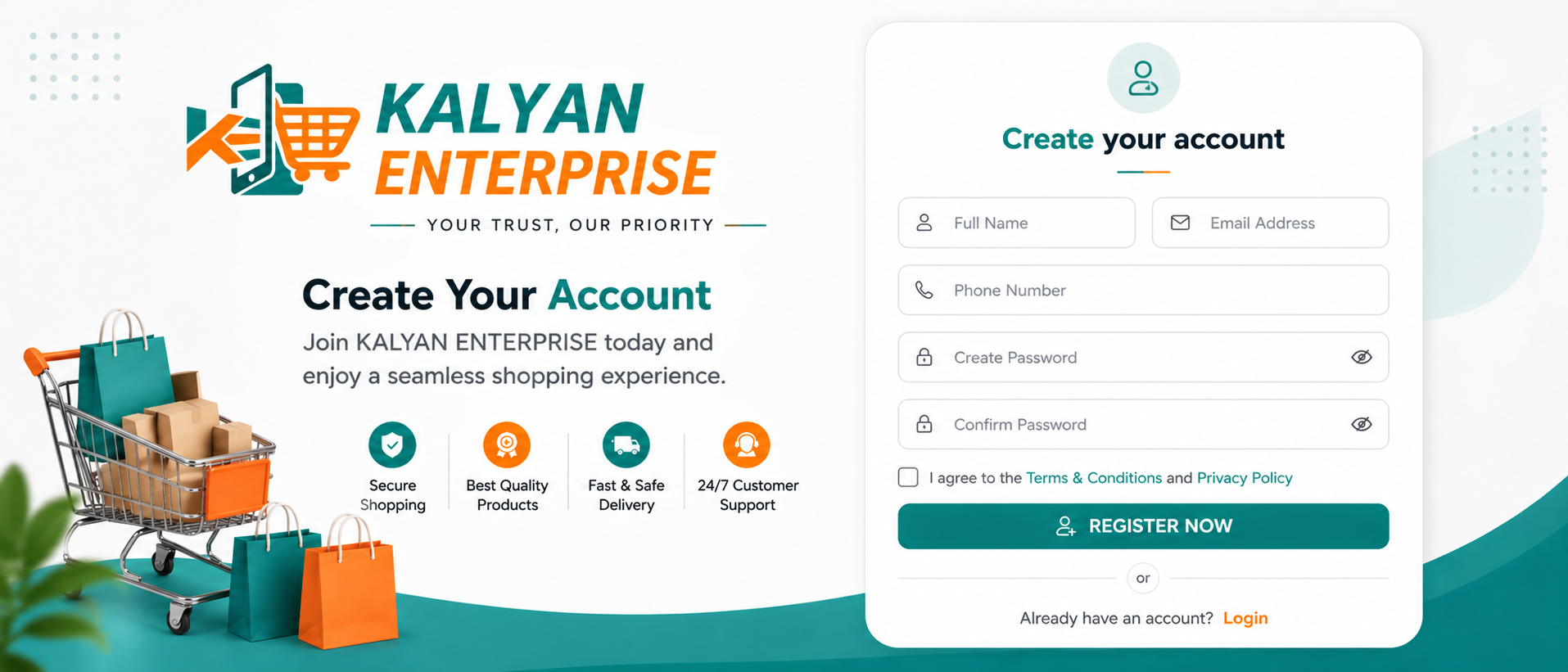 Register an account